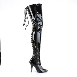 Pleaser SEDUCE-3063 Overknee Boots Patent Black EU-38 / US-8