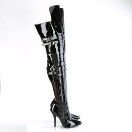 Pleaser SEDUCE-3080 Overknee Boots Patent Black EU-38 / US-8