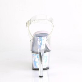 Pleaser SKY-308MC Plateau Mules Transparent Blue EU-35 / US-5