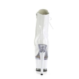 Pleaser SPECTATOR-1021 Plateau Ankle Boots Patent White EU-38 / US-8