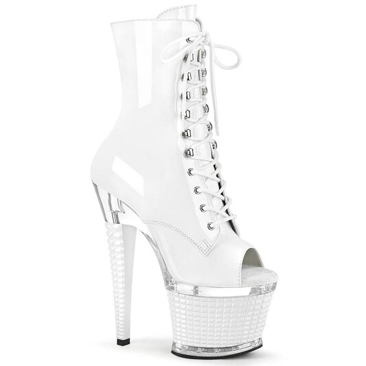 Pleaser SPECTATOR-1021 Plateau Ankle Boots Patent White EU-39 / US-9