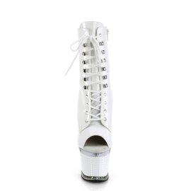 Pleaser SPECTATOR-1021 Plateau Ankle Boots Patent White...