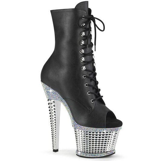 Pleaser SPECTATOR-1021RS Plateau Ankle Boots Patent Black EU-38 / US-8