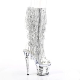 Pleaser SPECTATOR-2017RSF Plateau Ankle Boots Chrome Silver EU-36 / US-6