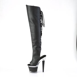 Pleaser SPECTATOR-3019 Plateau Overknee Boots Faux Leather Black EU-36 / US-6