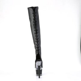 Pleaser SPECTATOR-3019 Plateau Overknee Boots Faux Leather Black EU-37 / US-7