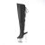 Pleaser SPECTATOR-3019 Plateau Overknee Boots Leather Chrome Black EU-39 / US-9