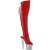 Pleaser SPECTATOR-3019 Plateau Overknee Boots Faux Leather Chrome Red EU-38 / US-8