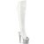 Pleaser SPECTATOR-3019 Plateau Overknee Boots Faux Leather Chrome White EU-38 / US-8