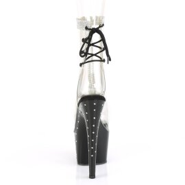 Pleaser STARDUST-1018C-2RS Plateau Ankle Boots Transparent Black EU-42 / US-12