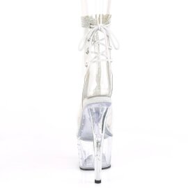 Pleaser STARDUST-1018C-2RS Plateau Ankle Boots Transparent EU-39 / US-9
