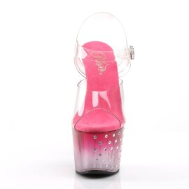 Pleaser STARDUST-708T Plateau Sandalettes Transparent Pink EU-41 / US-11