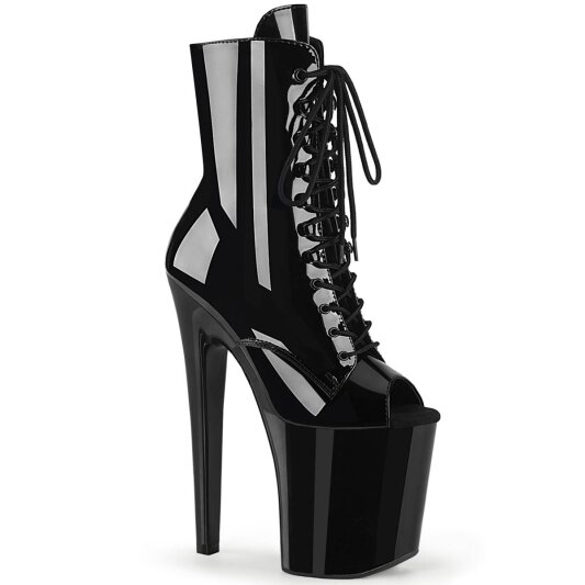 Pleaser XTREME-1021 Plateau Ankle Boots Patent Black EU-35 / US-5