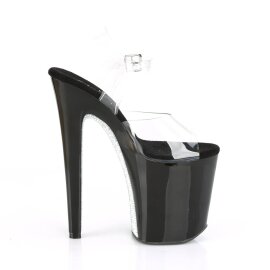 Pleaser XTREME-808CRS Plateau Sandalettes Transparent Black EU-35 / US-5