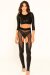 Paradise Chick Leggings Superhero Sticky Garter Leopard Black M