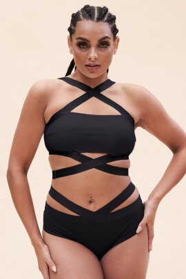 Lunalae Top Renee Crop Bra Black L