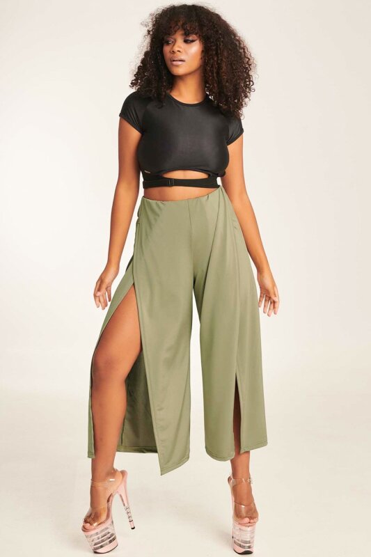 Paradise Chick Pants Polecious Khaki S