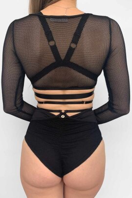 Lunalae Langarmtop Sasha Mesh Black L