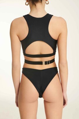 Paradise Chick Wrap Top Iconic Black S