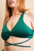 Lunalae Top Ada V Neck Twist Wrap Moos Green S