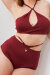 Lunalae Shorts High Waist Bailey Adjustable Cut Out Burgundy S