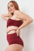 Lunalae Shorts High Waist Bailey Adjustable Cut Out Burgundy S