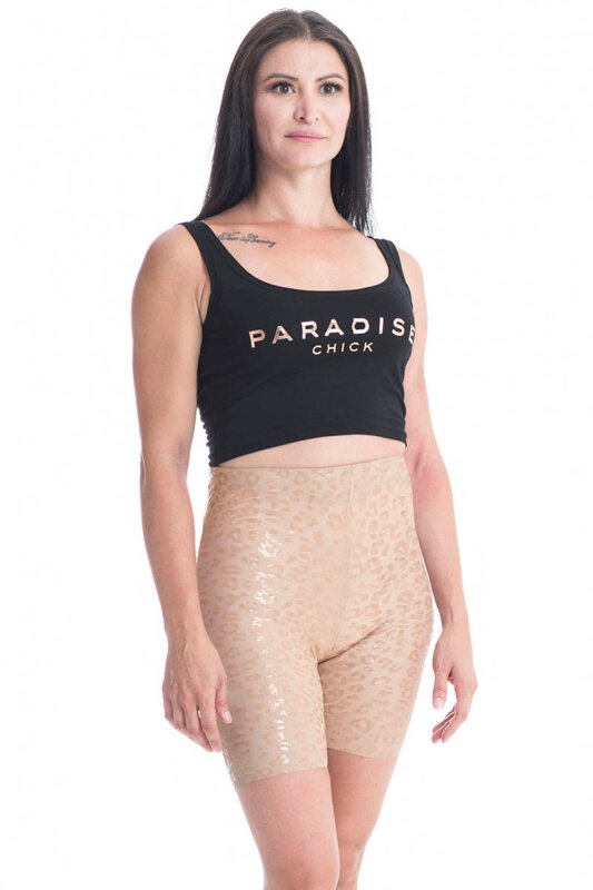 Paradise Chick Biker Shorts Superhero Ultra Grip Leopard Nude XL