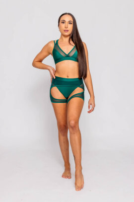 AMBR Designs Sculp Crop Top Emerald M