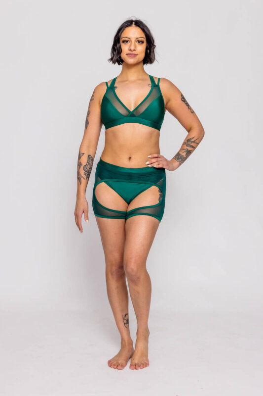 AMBR Designs Sculp Crop Top Emerald L