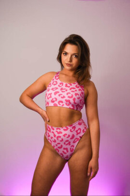 Pole Addict Open Back Top Pink Panther L