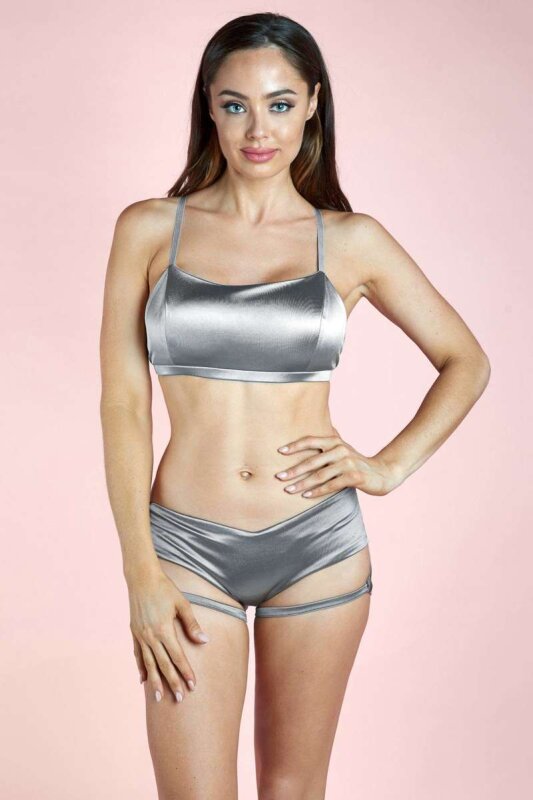 Lunalae Shorts Lure You Low Waist Silver XL